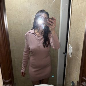 Light pink sweater dress